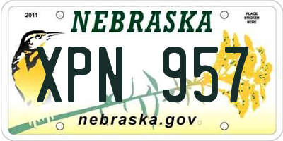 NE license plate XPN957