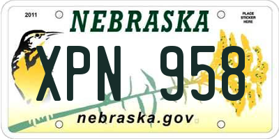 NE license plate XPN958