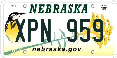 NE license plate XPN959