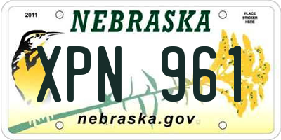 NE license plate XPN961