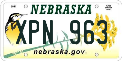 NE license plate XPN963