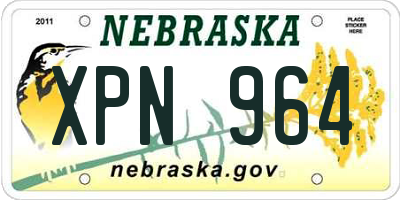 NE license plate XPN964