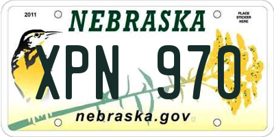NE license plate XPN970