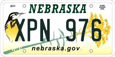 NE license plate XPN976