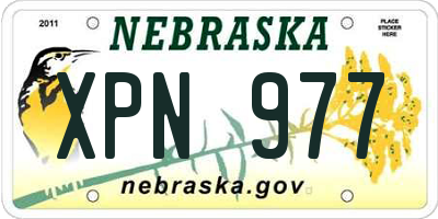 NE license plate XPN977