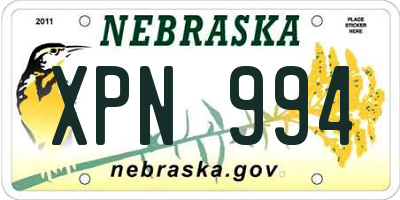 NE license plate XPN994