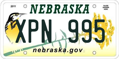 NE license plate XPN995