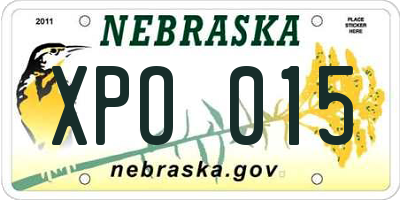 NE license plate XPO015