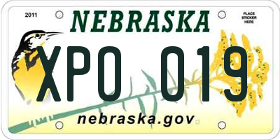 NE license plate XPO019
