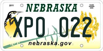 NE license plate XPO022