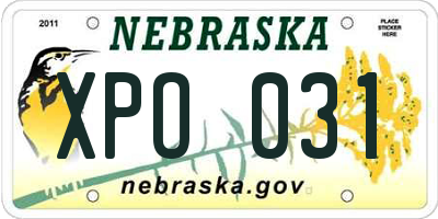 NE license plate XPO031