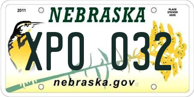 NE license plate XPO032