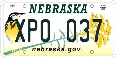 NE license plate XPO037