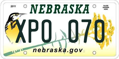 NE license plate XPO070