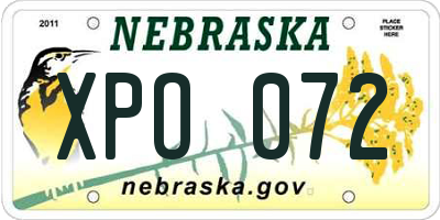 NE license plate XPO072