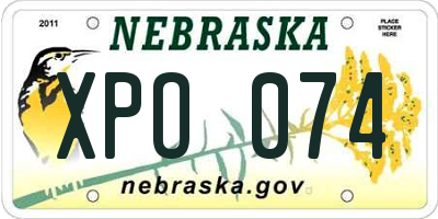 NE license plate XPO074