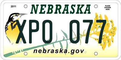 NE license plate XPO077