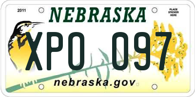 NE license plate XPO097