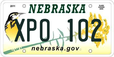 NE license plate XPO102