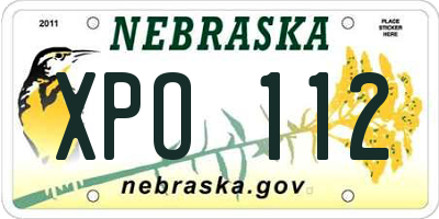 NE license plate XPO112