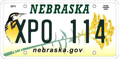 NE license plate XPO114