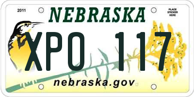 NE license plate XPO117