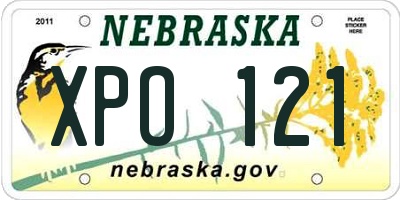 NE license plate XPO121