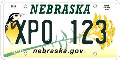 NE license plate XPO123