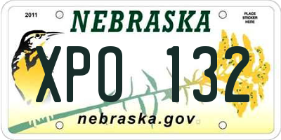 NE license plate XPO132