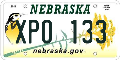 NE license plate XPO133