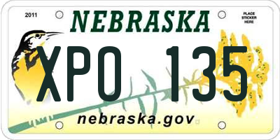 NE license plate XPO135