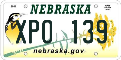 NE license plate XPO139