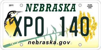 NE license plate XPO140