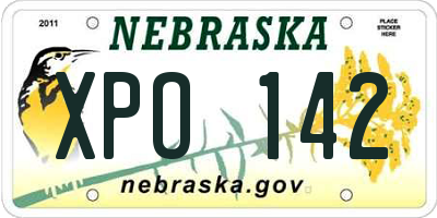 NE license plate XPO142