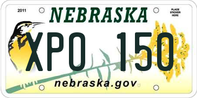 NE license plate XPO150