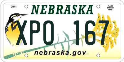 NE license plate XPO167