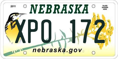 NE license plate XPO172