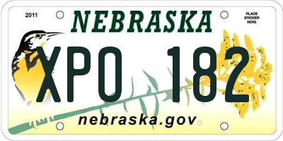 NE license plate XPO182