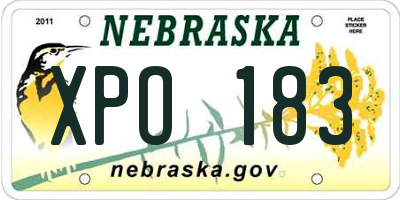 NE license plate XPO183
