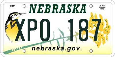 NE license plate XPO187