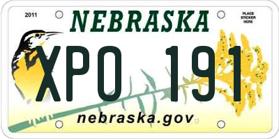 NE license plate XPO191