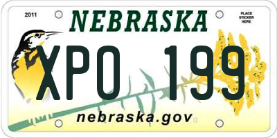 NE license plate XPO199