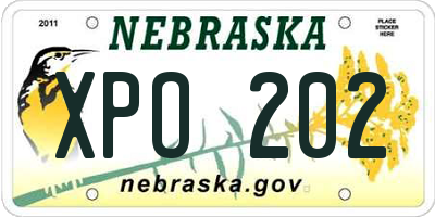 NE license plate XPO202