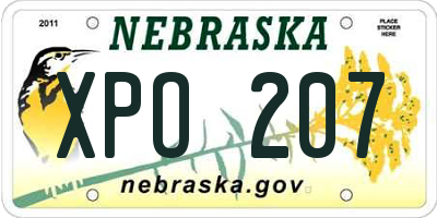 NE license plate XPO207