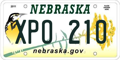 NE license plate XPO210