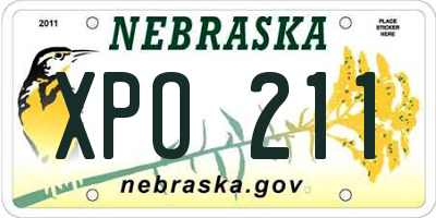 NE license plate XPO211