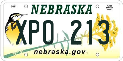 NE license plate XPO213