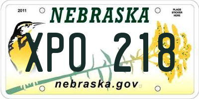 NE license plate XPO218
