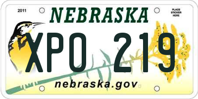 NE license plate XPO219