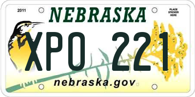 NE license plate XPO221